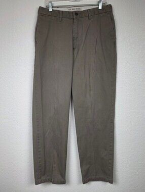 Lee No Iron Khaki Pants 34x32 100% Cotton